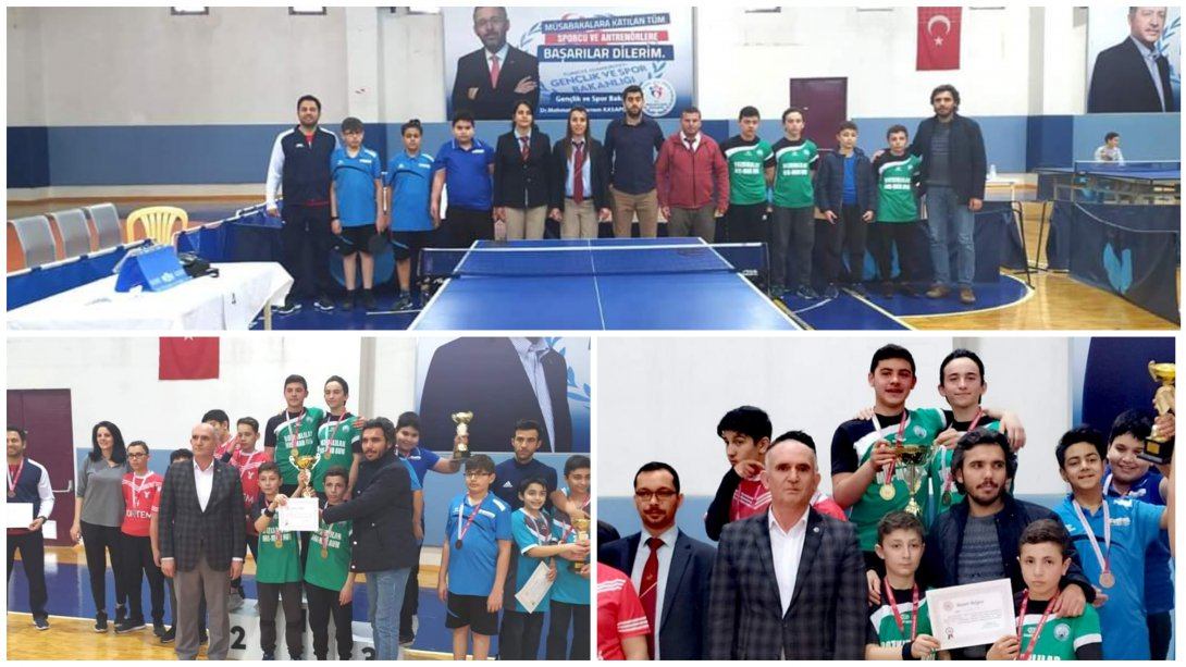 Konya İl Geneli Masa Tenisi Turnuvası Birincisi Sarıoğlan İmam Hatip Ortaokulu
